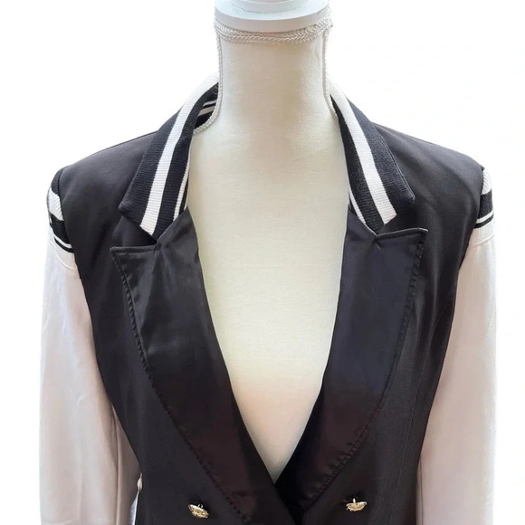 Azalea Wang NWOT Varsity-New Double Breasted Black and White Blazer Jacket SZ XL - Picture 6 of 13